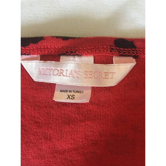 Victoria's Secret Women's Cardigan Top Sz XS Leopard Print Red Black Lightweight - Picture 7 of 8